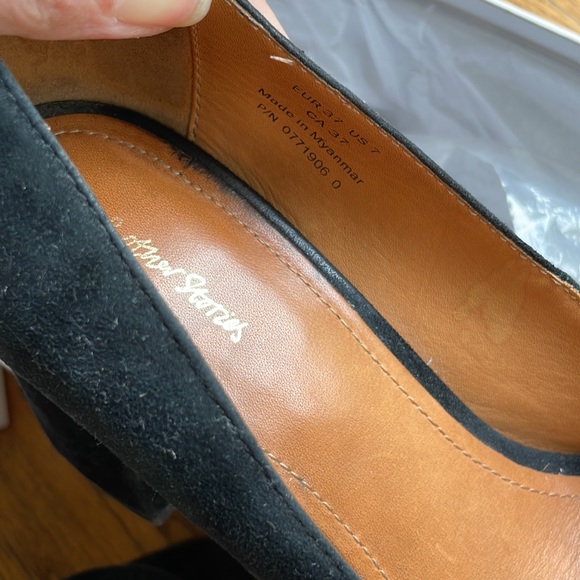 & Other Stories Black Dark Suede Shoes with Heels - Picture 7 of 12